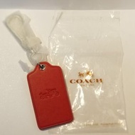 COACH leather bag charm (True Red) 紅色 皮扣