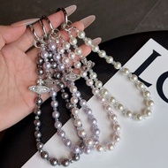 Y2K Mobile Phone Chain Pearl Mobile Phone Hanging Chain Diamond-Studded Saturn Wrist Pendant Hand Be