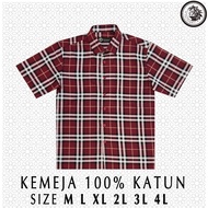 KEMEJA V4 CLASSIC DARKMAN ML XL 2L 3L 4L - Men's Shirt JUMBO BIG SIZE Checked Pattern Short Sleeve C