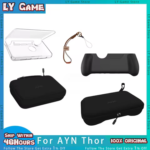 AYN THOR Dual Screen Flip Up Handheld Device Gaming Accessory Protective Case Storage Bag Lanyard So