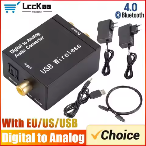 DAC Digital To Analog Audio Converter Jack 3.5mm Optical Fiber Toslink Coaxial Signal To RCA R/L Aud