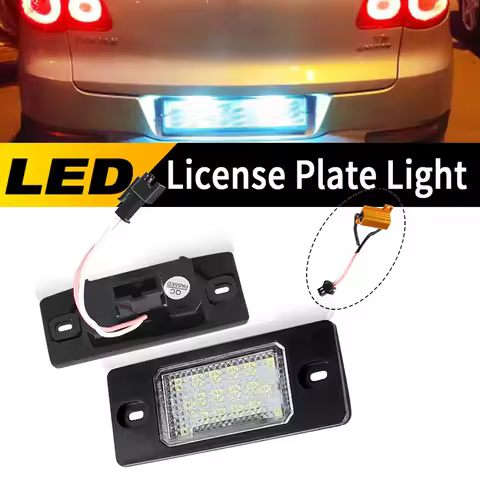 2pcs Car LED License Plate Lights Canbus Error Free Waterproof License Lamp For VW Golf 5D Tourning 