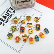 Alloy Gold-Plated God of Wealth Lucky Back Cloud Pendant Good Luck Meaning diy Handmade Accessories 