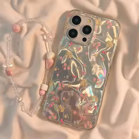 Bowknot Floral Cute Chain Case For Vivo V50 V50E V40 V30 Lite Y19S Pro V27E Y19 Y19E Y04 Y29T Y29S Y