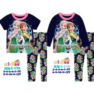 Ailubee FROZEN ELSA Pyjamas / Sleepwear cotton Girl Long Sleeves Kids A1758 Baju Tidur Budak Perempuan Lengan Panjang )