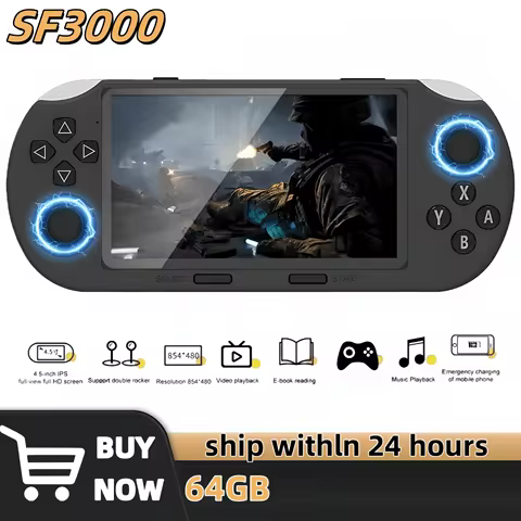 SF3000 Retro Handheld Video Game Console 4.5 Inch IPS Screen 3000mAh Portable Linux System Pocket Pl