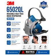 3M 6502QL Reusable Half Face Mask Respirator, Medium
