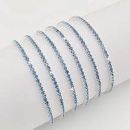 6pcs/Set Women's Ultrathin 2mm Crystal Stretch Bracelets, Transparent White Diamond Silver Tone Bang