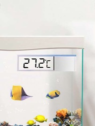 1入組數字LCD無線水族箱溫度計，具有水溫顯示和透明外殼