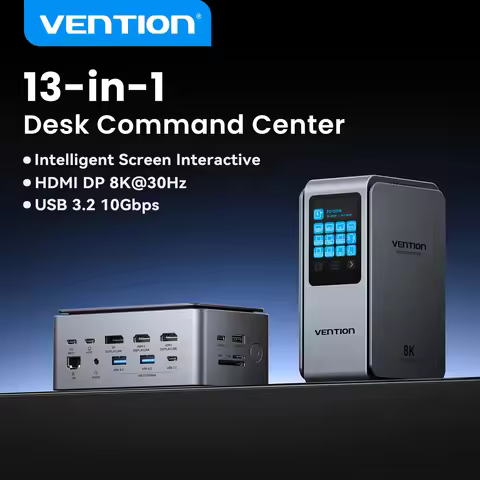 Vention Smart Screen 13 in 1 8K@30Hz USB C MST Docking Station Hub Triple Monito USB 3.2 10Gbps for 