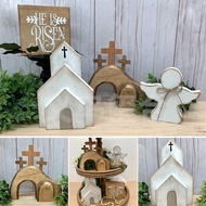 New Product Jesus tray bundles Easter Decoration tray Decoration Wooden Decoration