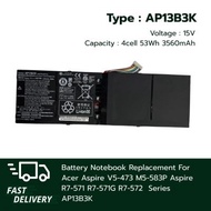 (ส่งฟรี ประกัน 1 ปี) แบตเตอรี่ โน๊ตบุ๊ค Compatible with Acer V5-473 M5-583P Aspire R7-571 R7-571G R7