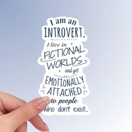1pc Introvert Fictional Worlds Fictional Characters Bumper Sticker Vinyl Decal Book Lovers' Fun: Vin