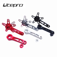 Litepro Aluminum Alloy 110BCD Hollow Integrated Crank 130MM 5-claw Children's Chainwheels Folding Bicycle Lightweight Chainring