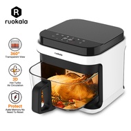 Ruokala Mini airfryer 5.5L AF003 LED Digital Touch Screentransparent air fryer glass bile multi-function