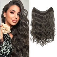 1-Piece Seamless 5-Clip V-Shaped Hair Extension, Deep Water Wave Texture, 6A# Medium Brown, 22in/56c