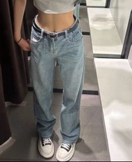 175高個子加長版180淺色直筒牛仔褲女春夏寬松bf慵懶風窄版闊腿褲