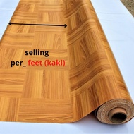 (1FT X 6ft) 0.4MM Tikar Getah PVC /Gulung Siap Potong Tikarno Branded PVC Floor Mat (811-A207/1) BROWN COLOR