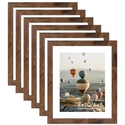 8x10 Inch Photo Frame Set, 6-pack, 6x8 Inch with Padding or 8x10 Inch Without Padding