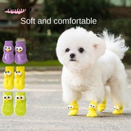 NOONOR 4pcs Cats Anti-Slip Shoes, Puppy Shoes Cute Big Eyes Dog Socks,  Pet Socks  Protector Cover K
