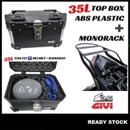 EMS ADV 35L TOP BOX ABS+GIVI MONORACK MV/MRV 135LC Fi V8 Ego Gear RSX SM SPORT VF3i