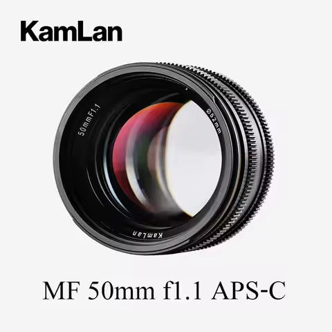 Kamlan 50mm f1.1APS-C Large Aperture Manual Focus Lens for SONY E-Mount Fuji X M4/3 Canon EOS-M Mirr