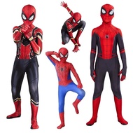 【Ready Stock】Spiderman Far From Home Costume Spider man Cosplay Peter Parker Zentai Suit Superhero Bodysuit Jumpsuit Halloween Costume for Kids