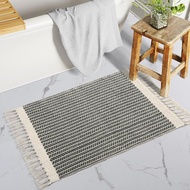 Lahome Boho Bathroom Rugs, Small 2x3 Entry Rug Washable Front Door Bath Mat Woven Cotton Area Rug wi