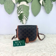 CELINE Triomphe Folco 啡色馬鞍包