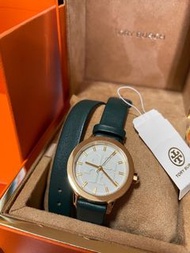 Tory Burch 墨綠色皮帶手錶