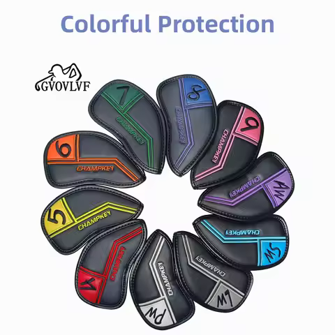10pcs Golf Iron Covers Golf Iron Head Covers Leather Golf Iron Covers Set Colorful Golf Iron Headcov