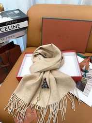 💎品質保障💎Loro piana 經典 “ 水波紋 ” 素色羊絨圍巾尺寸：30:180cm