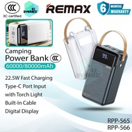 【3C Certified】Remax RPP-565 60000mAh Powerbank 22.5W Fast Charging Camping Power Bank Remax PRPP-566