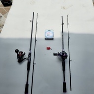 Combo 2-piece lure fishing rod (ViKing) Rainbom purple horizontal reel and stop reel fs2000 1.65m - 
