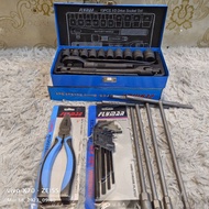 PACKAGE BUNDLE TOOLS SET 13PCS 1/2DRIVE/4PCS T-WRENCH/1PC PLIES 8INCHES 1/2DRIVE SOCKET SET 1/2DRIVE