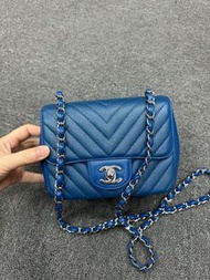 絕版Chanel mini square PHW caviar荔枝皮方胖子