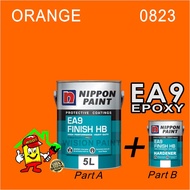 ORANGE 0823  ( 5L ) NIPPON EA9 Food Grade Epoxy Finish HB c/w Hardener