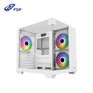 全漢 S190 白 全景玻璃機殼 (M-ATX/內建風扇側2後1/ARGB風扇/三面玻璃/無A柱/顯卡325mm/塔散155mm)