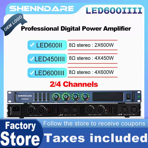 Professional Digital Power Amplifier 4 Channel Preamplifier Audio DJ Speaker Subwoofer AMP Class D L