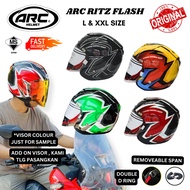 ARC RITZ FLASH YELLOW RITZ 2024 OPEN FACE HELMET ORIGINAL ( HELMET ARC RITZ FLASH YELLOW / BLACK / R