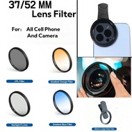 37mm/52mm(2.05 Inch) Ultra-Thin Lens Kit Camera UV Grad Blue Orange Color Filters & CPL ND & Star Fi