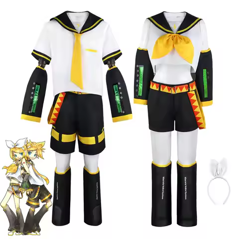 Anime Rin Len Cosplay Costume Len Rin Cosplay Len Costume Kagamine JK Uniform for Halloween Comic Co