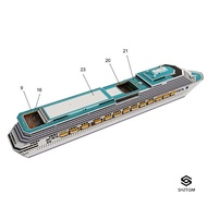 STM] Cruise Ship Paper Model Cruise Ship 3D Paper Model DIY Puzzle Manual Papercrafts Toy