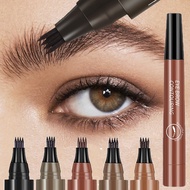 【Am-az】4 Point Eyebrow Pencil 5 Colors Waterproof Liquid Eyebrows Pen Lasting Red Brown Brow Pencil 