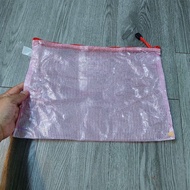 Beg Jaring Zip A4 Pink - Used