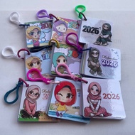 Doodle Girl Edition Kalendar Keychain Calendar 2026 - Gantungan Kunci Kalendar 2026