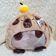 Capybara Brown 2in1 L Capybara Backpack L Front Transparent Capybara Backpack