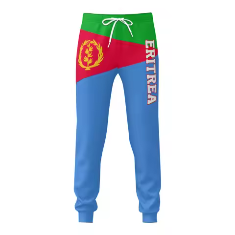 Mens Sweatpants Eritrea Flag Eritrean Pants with Pockets Joggers Soccer Football Multifunction Sport