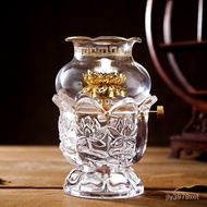 【Ensure quality】Seven-Treasure Lotus Oil Lamp Buddha Lamp Crystal Lotus Oil Lamp Supply Lamp Holder Buddha Worship Windp