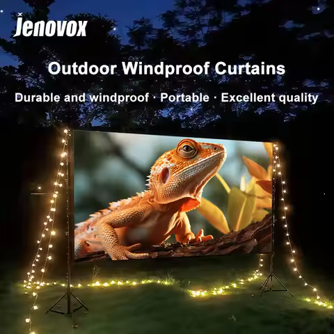 Jenovox Outdoor Projector Screen 100 120 Fodable Portable for M5000 XGIMI Mogo 4 Nebula Capsule 3 Ne
